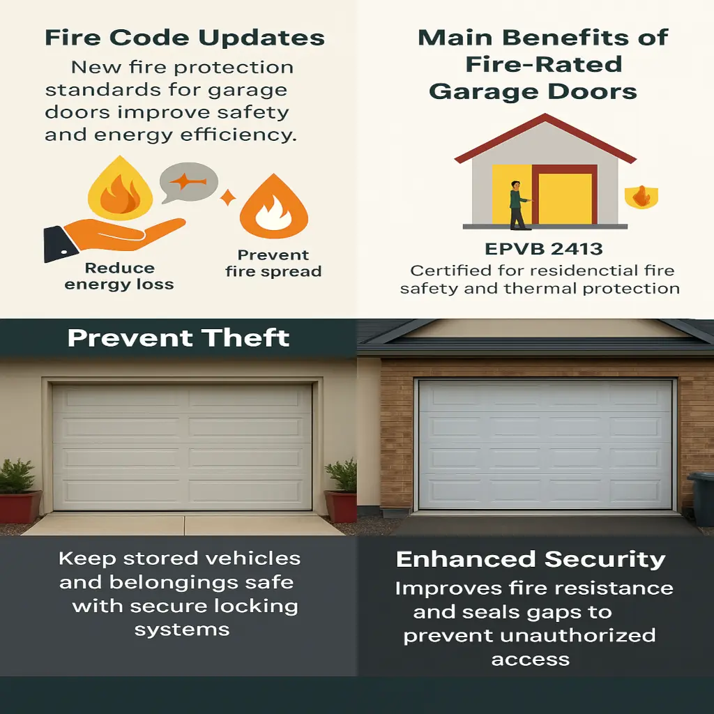 Infographic showing the everyday benefits of a windcode door like security and insulation.