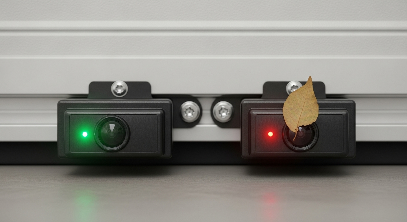 Misaligned safety sensor, a common garage door opener problem